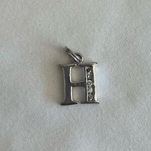 Silver Initial H Pendant Charm